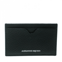 Alexander McQueen Black Leather Card Holder
