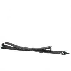 Pre Owned Alexander McQueen Black Metallic Dot and Skull Pattern Silk Jacquard Tie