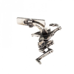 Alexander McQueen Dancing Skeleton Silver Tone Cufflinks