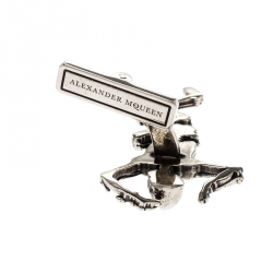 Alexander McQueen Dancing Skeleton Silver Tone Cufflinks