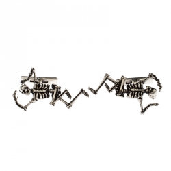 Alexander McQueen Dancing Skeleton Silver Tone Cufflinks