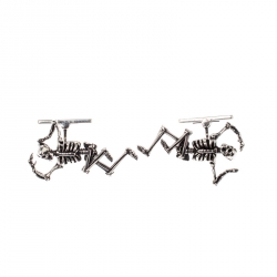 Alexander McQueen Dancing Skeleton Silver Tone Cufflinks
