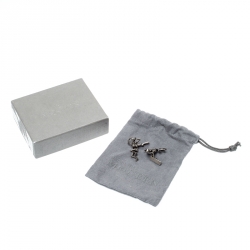 Alexander McQueen Dancing Skeleton Silver Tone Cufflinks