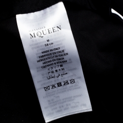 Pre Owned Alexander McQueen Black Stretch Cotton Rose Embroidered Baseball Cap M