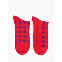 Pre Owned Alexander McQueen Red Skull Print Socks M