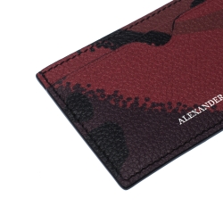 Alexander McQueen Red Camo Leather Dancing Skeleton Card Holder       