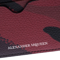 Alexander McQueen Red Camo Leather Dancing Skeleton Card Holder       