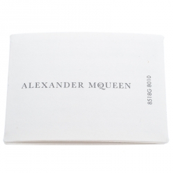 Pre Owned Alexander McQueen Dark Burgundy Crocodile Embossed Leather Skull Card Holder