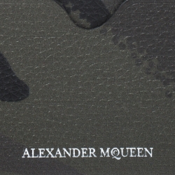 Alexander McQueen Green Camo Dancing Skeleton Leather Card Holder