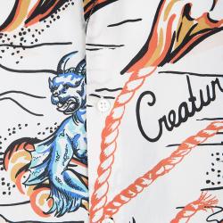 Pre Owned Alexander McQueen Off White Printed Button Down Legendary Creature Shirt 2XL