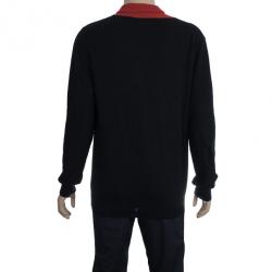 Pre Owned Alexander McQueen Black Cashmere Wool Contrast Rollneck Jumper XL