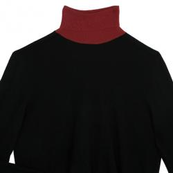 Pre Owned Alexander McQueen Black Cashmere Wool Contrast Rollneck Jumper XL