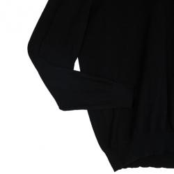 Pre Owned Alexander McQueen Black Cashmere Wool Contrast Rollneck Jumper XL