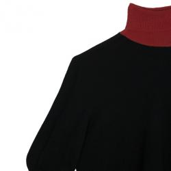 Pre Owned Alexander McQueen Black Cashmere Wool Contrast Rollneck Jumper XL