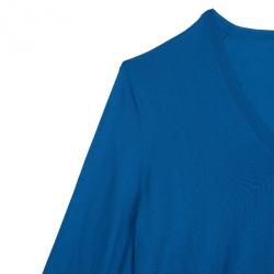 Pre Owned Alexander McQueen Blue Skull Detailed Sweater XL