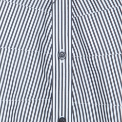 مملوكة مسبقًا Alexander McQueen Black & White Striped Cotton Rib Cage Stitch Full Sleeve Shirt XL