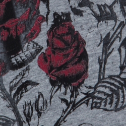 Pre Owned Alexander McQueen Grey Rose Printed Cotton  T-Shirt XXL 