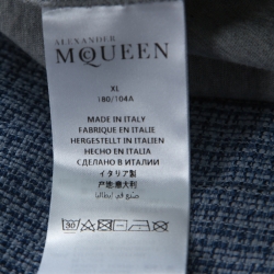 Pre Owned Alexander McQueen Grey Exploded Skull Printed Cotton T-Shirt XL