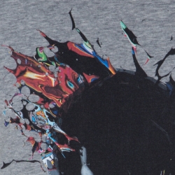 Pre Owned Alexander McQueen Grey Exploded Skull Printed Cotton T-Shirt XL