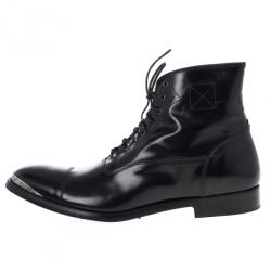 Pre Owned Alexander McQueen Black Cap Toe Boots Size 43