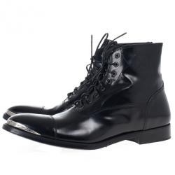 Pre Owned Alexander McQueen Black Cap Toe Boots Size 43