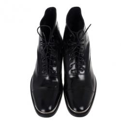 Pre Owned Alexander McQueen Black Cap Toe Boots Size 43