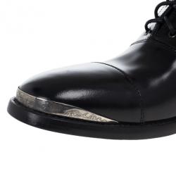 Pre Owned Alexander McQueen Black Cap Toe Boots Size 43