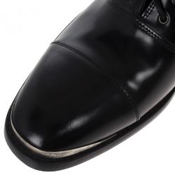 Pre Owned Alexander McQueen Black Cap Toe Boots Size 43