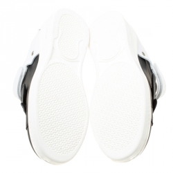 Pre Owned Alexander McQueen Monochrome Leather Velcro Sneakers Size 45