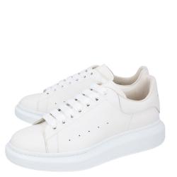 Alexander McQueen White Leather Oversized Sneakers Size EU 41