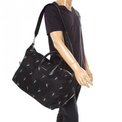 Alexander McQueen Black Nylon Medium Dancing Skeleton Holdall 