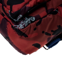 Alexander McQueen Red Camo Nylon Dancing Skeleton Backpack
