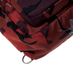 Alexander McQueen Red Camo Nylon Dancing Skeleton Backpack