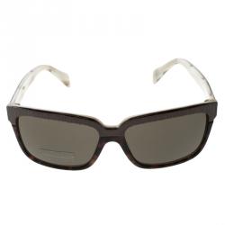 Alexander McQueen Brown Tortoise AMQ 4191/S Square Sunglasses