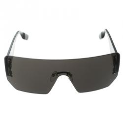 Pre Owned Alexander McQueen Black MCQ 0049/S Shield Sunglasses