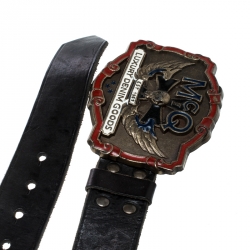McQ by Alexander McQueen Black Leather Belt 90 CM
