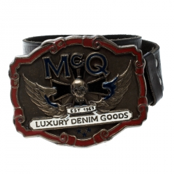 McQ by Alexander McQueen Black Leather Belt 90 CM
