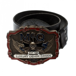 McQ by Alexander McQueen Black Leather Belt 90 CM