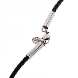 Pre Owned Alexander McQueen Skull Dice Charm Leather Cord Necklace