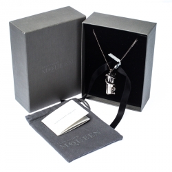 Pre Owned Alexander McQueen Silver Tone Snake Tag Necklace