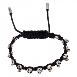 Alexander McQueen Black Multi Skull Braided Friendship Bracelet