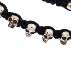 Alexander McQueen Black Multi Skull Braided Friendship Bracelet
