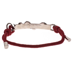 Pre Owned Alexander McQueen Red Snake and Horse Cord Adjustable Bracelet