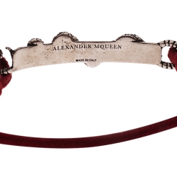 Pre Owned Alexander McQueen Red Snake and Horse Cord Adjustable Bracelet