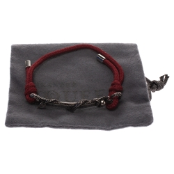 Pre Owned Alexander McQueen Red Snake and Horse Cord Adjustable Bracelet
