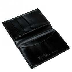Alexander McQueen Black Printed Patent Leather Card Holder