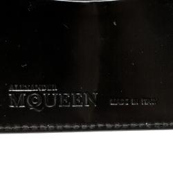 Alexander McQueen Black Printed Patent Leather Card Holder
