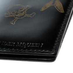 Alexander McQueen Black Printed Patent Leather Card Holder