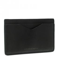 Pre Owned Alexander McQueen Black Leather Card Holder