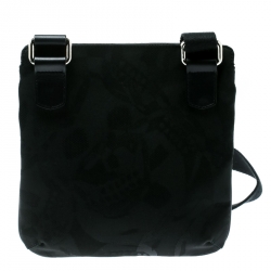 Alexander McQueen Black Canvas Messenger Bag